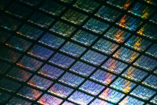 Detail of Silicon Wafer Containing Microchips
