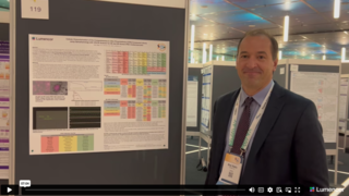 Dr. Nick Radio presents Lumencor's poster on the VOLTA Scanner at the 2025 Safety Pharmacology Society Conference.