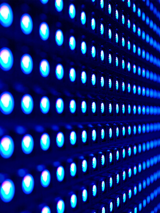 Blue stretch of LED lights
